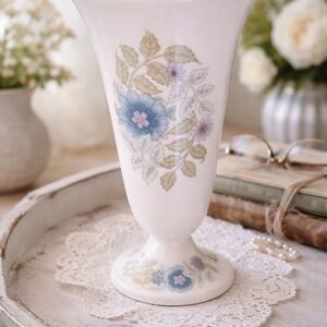 Wedgwood White and Blue Floral Vase